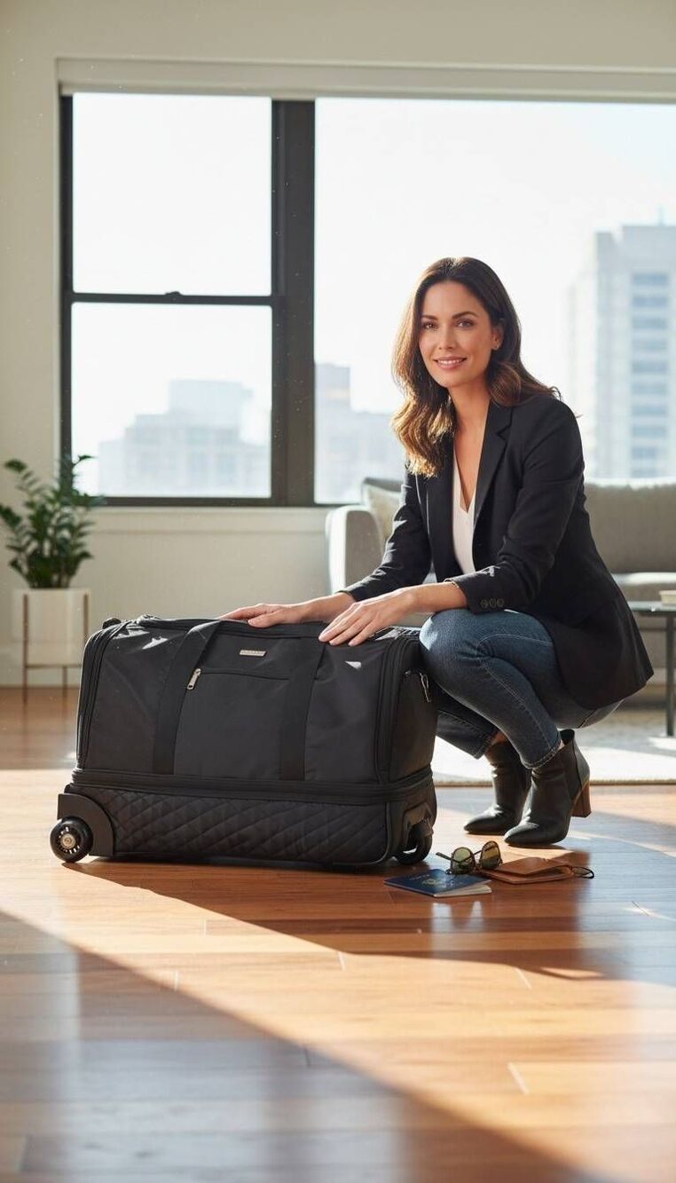 Leke rolling duffel bag